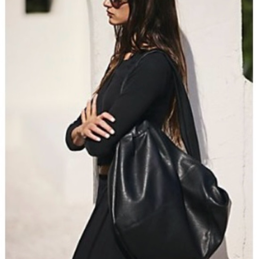 Free People Black Shoulder Bag with Slouchy Design